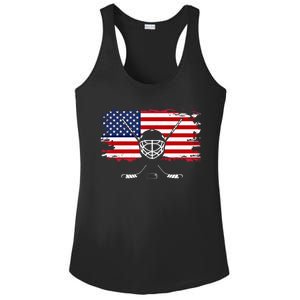 American Flag Hockey Gift Hockey Gift Ladies PosiCharge Competitor Racerback Tank