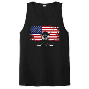 American Flag Hockey Gift Hockey Gift PosiCharge Competitor Tank