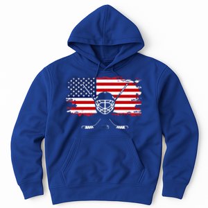 American Flag Hockey Gift Hockey Gift Hoodie