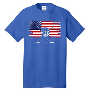 American Flag Hockey Gift Hockey Gift Tall T-Shirt