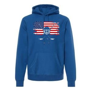 American Flag Hockey Gift Hockey Gift Premium Hoodie