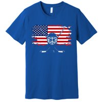 American Flag Hockey Gift Hockey Gift Premium T-Shirt