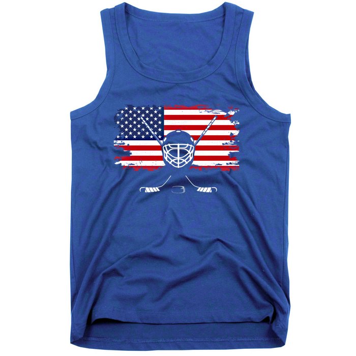 American Flag Hockey Gift Hockey Gift Tank Top