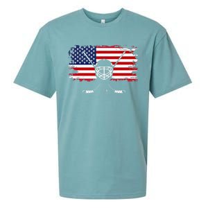 American Flag Hockey Gift Hockey Gift Sueded Cloud Jersey T-Shirt