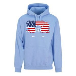 American Flag Hockey Gift Hockey Gift Unisex Surf Hoodie