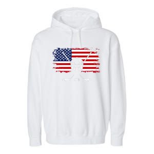 American Flag Hockey Gift Hockey Gift Garment-Dyed Fleece Hoodie