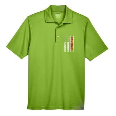 American Flag Handball Cute Gift Men's Origin Performance Piqué Polo