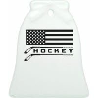 American Flag Hockey Apparel Hockey Ceramic Bell Ornament