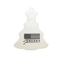 American Flag Hockey Apparel Hockey Ceramic Tree Ornament