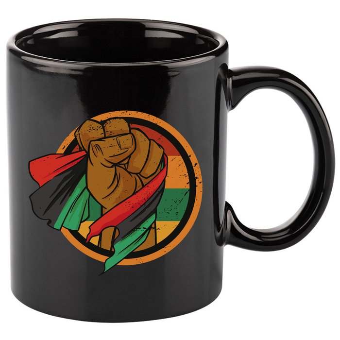 African Flag Hand 11oz C Handle Ceramic Mug
