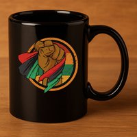 African Flag Hand 11oz C Handle Ceramic Mug