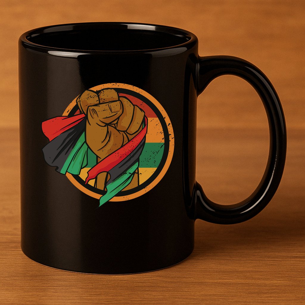 African Flag Hand 11oz C Handle Ceramic Mug