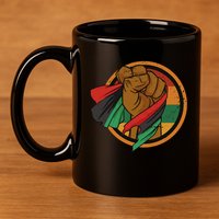 African Flag Hand 11oz C Handle Ceramic Mug
