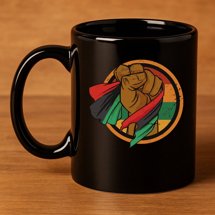 African Flag Hand 11oz C Handle Ceramic Mug
