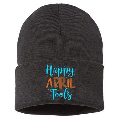 April Fools Happy April Fool's Day Sustainable Knit Beanie