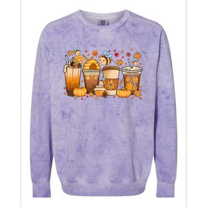 Autumn Fall Horror Latte Fall Coffee Cups Ghost Halloween Meaningful Gift Colorblast Crewneck Sweatshirt