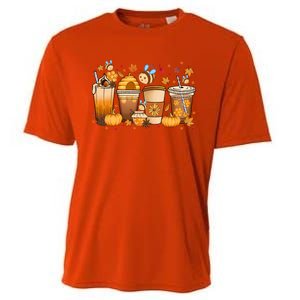 Autumn Fall Horror Latte Fall Coffee Cups Ghost Halloween Meaningful Gift Cooling Performance Crew T-Shirt