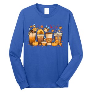 Autumn Fall Horror Latte Fall Coffee Cups Ghost Halloween Meaningful Gift Long Sleeve Shirt