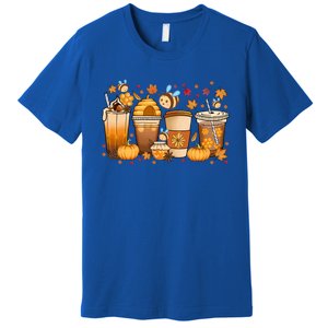 Autumn Fall Horror Latte Fall Coffee Cups Ghost Halloween Meaningful Gift Premium T-Shirt