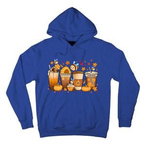 Autumn Fall Horror Latte Fall Coffee Cups Ghost Halloween Meaningful Gift Tall Hoodie