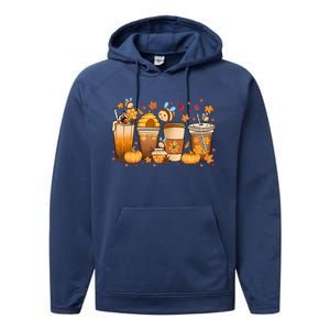 Autumn Fall Horror Latte Fall Coffee Cups Ghost Halloween Meaningful Gift Performance Fleece Hoodie