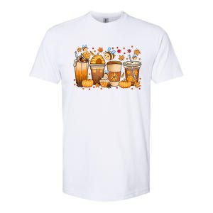 Autumn Fall Horror Latte Fall Coffee Cups Ghost Halloween Meaningful Gift Softstyle CVC T-Shirt