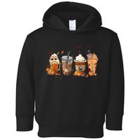 Autumn Fall Horror Latte Coffee Cups Ghost Halloween Toddler Hoodie