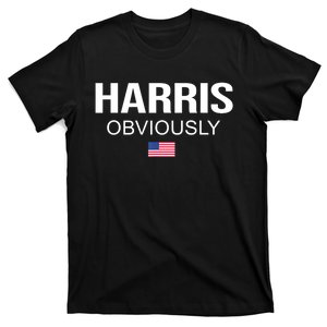 American Flag Harris Obviously For President 2024 Kamala Gift T-Shirt