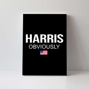 American Flag Harris Obviously For President 2024 Kamala Gift Canvas