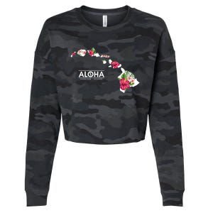 Aloha Floral Hawaiian Islands Gift Cropped Pullover Crew