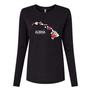 Aloha Floral Hawaiian Islands Gift Womens Cotton Relaxed Long Sleeve T-Shirt