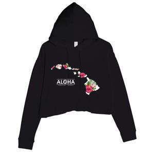 Aloha Floral Hawaiian Islands Gift Crop Fleece Hoodie