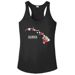 Aloha Floral Hawaiian Islands Gift Ladies PosiCharge Competitor Racerback Tank