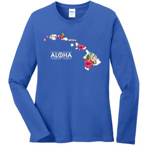 Aloha Floral Hawaiian Islands Gift Ladies Long Sleeve Shirt