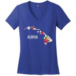 Aloha Floral Hawaiian Islands Gift Women's V-Neck T-Shirt