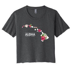 Aloha Floral Hawaiian Islands Gift Women's Crop Top Tee