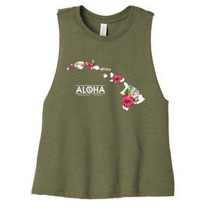 Aloha Floral Hawaiian Islands Gift Women's Racerback Cropped Tank