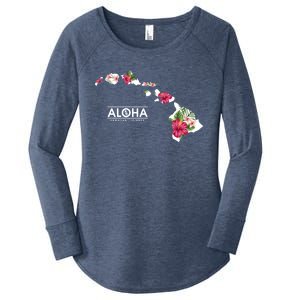 Aloha Floral Hawaiian Islands Gift Women's Perfect Tri Tunic Long Sleeve Shirt