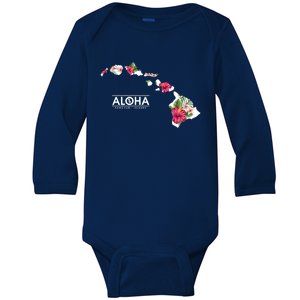 Aloha Floral Hawaiian Islands Gift Baby Long Sleeve Bodysuit