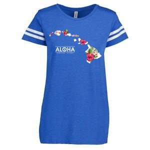 Aloha Floral Hawaiian Islands Gift Enza Ladies Jersey Football T-Shirt