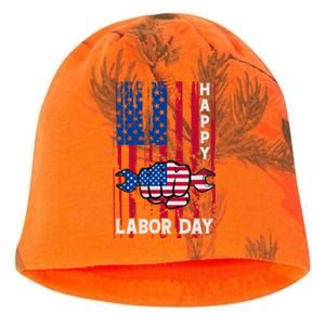 American Flag Happy Labor Day Meaningful Gift Kati - Camo Knit Beanie