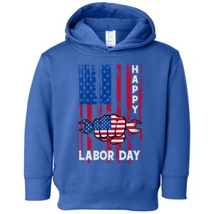 American Flag Happy Labor Day Meaningful Gift Toddler Hoodie