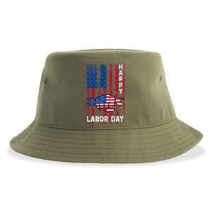 American Flag Happy Labor Day Meaningful Gift Sustainable Bucket Hat