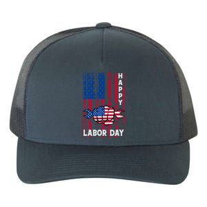 American Flag Happy Labor Day Meaningful Gift Yupoong Adult 5-Panel Trucker Hat