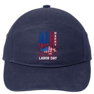 American Flag Happy Labor Day Meaningful Gift 7-Panel Snapback Hat