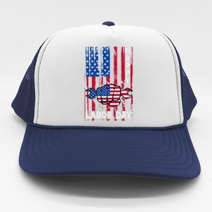 American Flag Happy Labor Day Meaningful Gift Trucker Hat