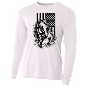 American Flag Horseback Riding Apparel Horse Cooling Performance Long Sleeve Crew