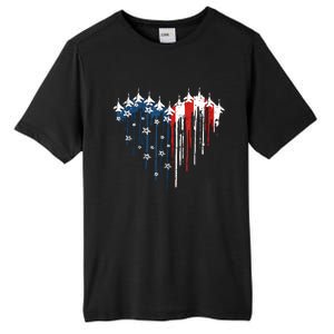 Airplane Flag Heart America 4th Of July Tall Fusion ChromaSoft Performance T-Shirt