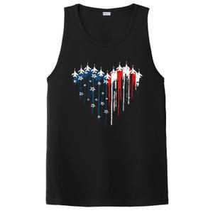 Airplane Flag Heart America 4th Of July PosiCharge Competitor Tank