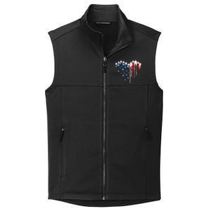 Airplane Flag Heart America 4th Of July Collective Smooth Fleece Vest